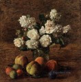 Naturaleza muerta Rosas y frutas flor pintor Henri Fantin Latour